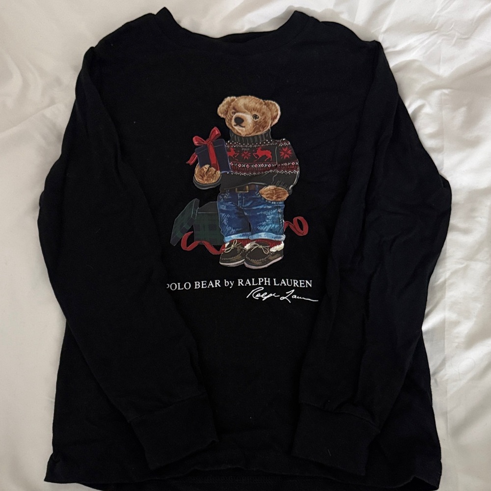 Kids Ralph Lauren Black long sleeve with Polo Bear Design